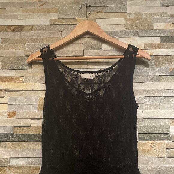 Areve S Black Lace Dress | Handkerchief Hem, Romantic Fit & Flare, Cottagecore - Picture 3 of 7